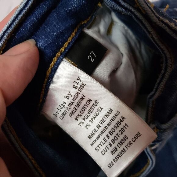 Bridge by Gly jeans - Curvy High Rise Ankle distressed skinny jeans raw hem - Picture 6 of 13